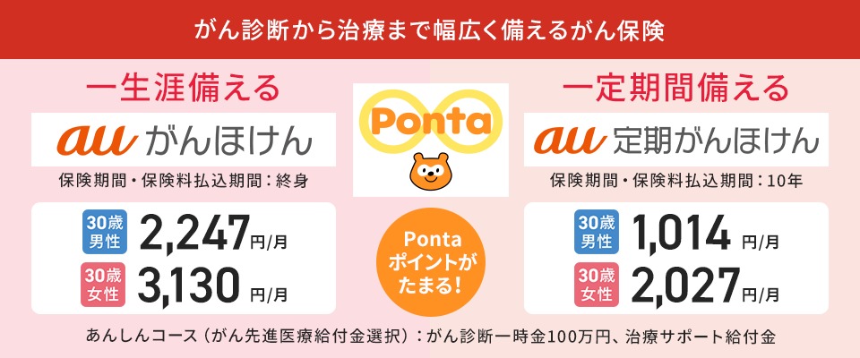 終身がん保険（auがんほけん）・定期がん保険（au定期がんほけん）
