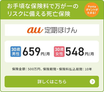 定期死亡保険（au定期ほけん）